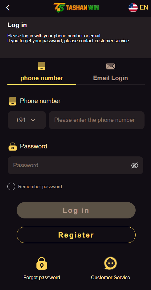 Tashanwin game login